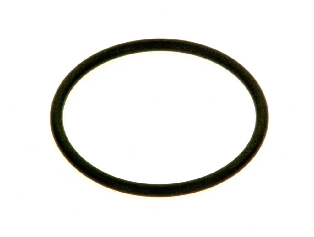 Schwarzer O-Ring auf weißem Hintergrund, rund und unbedruckt, hergestellt von Bosch.